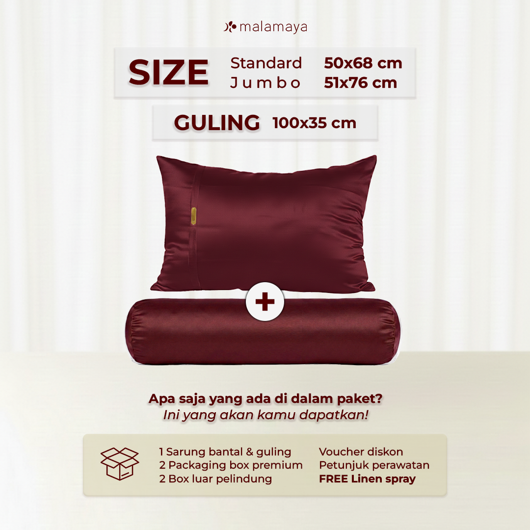 Malamaya - Bundle Sarung Bantal & Guling Premium Satin Silk Beauty Pillowcase