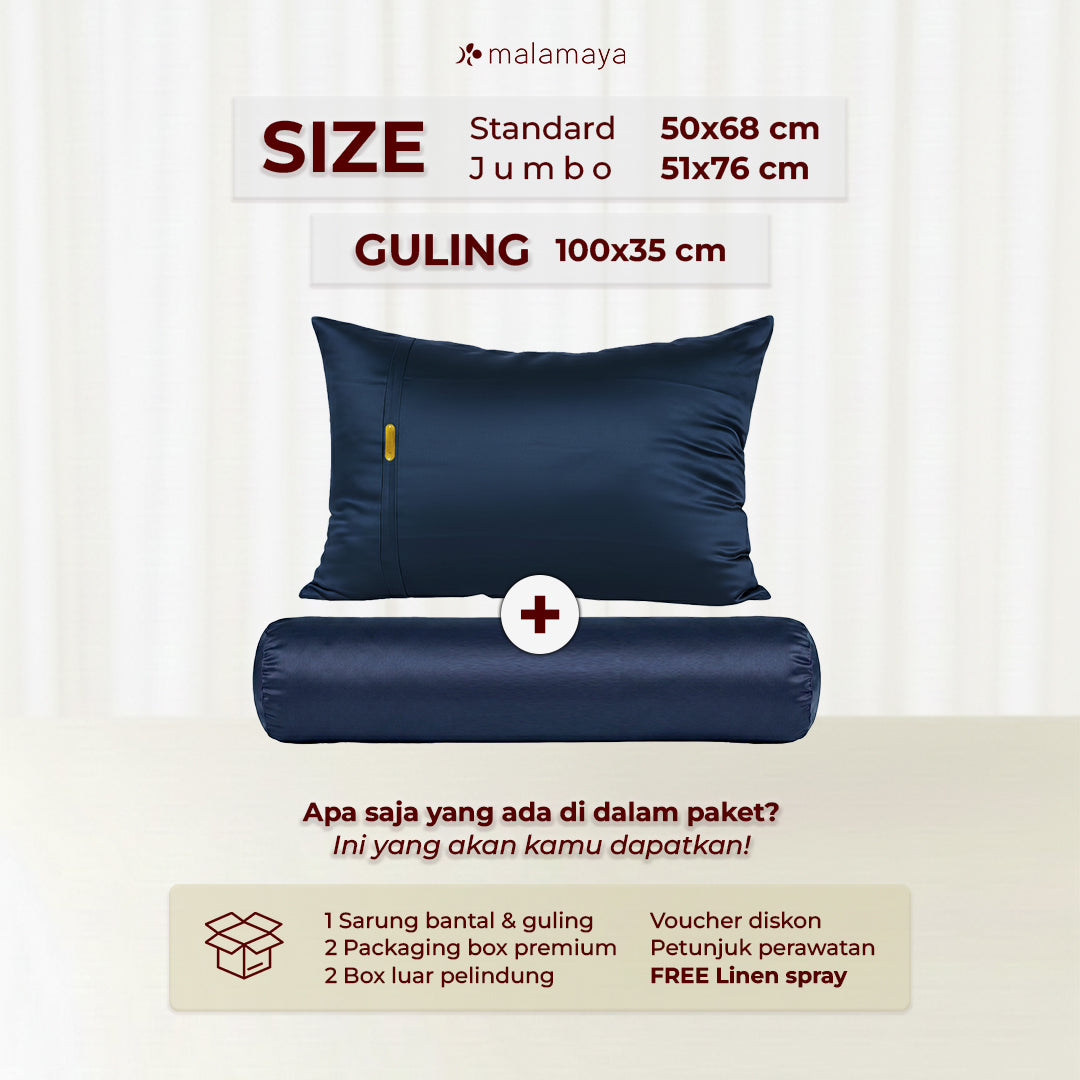 Malamaya - Bundle Sarung Bantal & Guling Premium Satin Silk Beauty Pillowcase