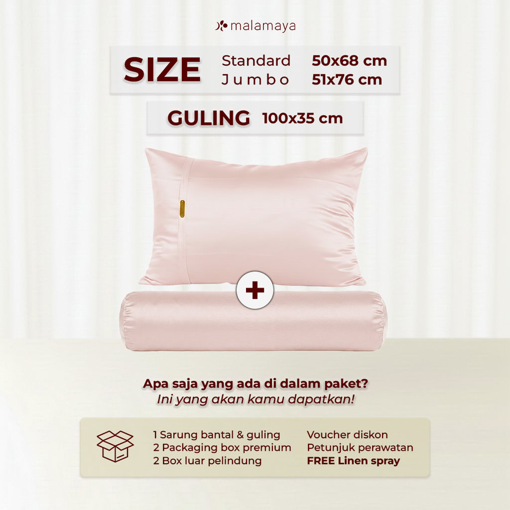 Malamaya - Paket 2 Pcs Sarung Bantal Satin Silk Beauty Pillowcase