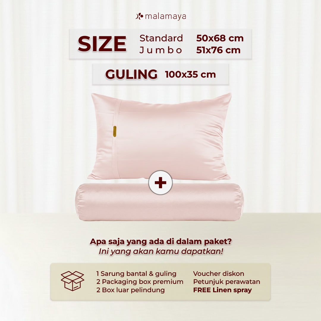 Malamaya - Bundle Sarung Bantal & Guling Premium Satin Silk Beauty Pillowcase