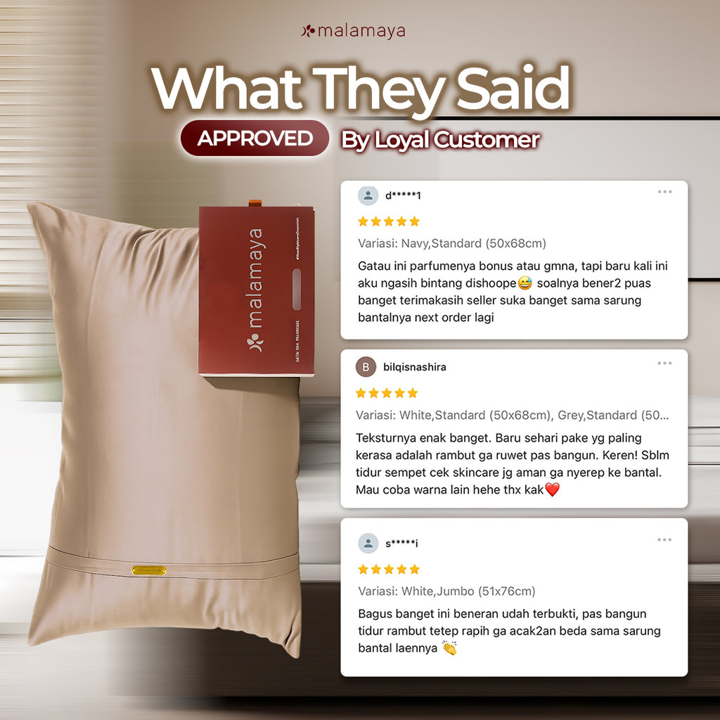 Malamaya - Sarung Bantal Premium Satin Silk Beauty Pillowcase